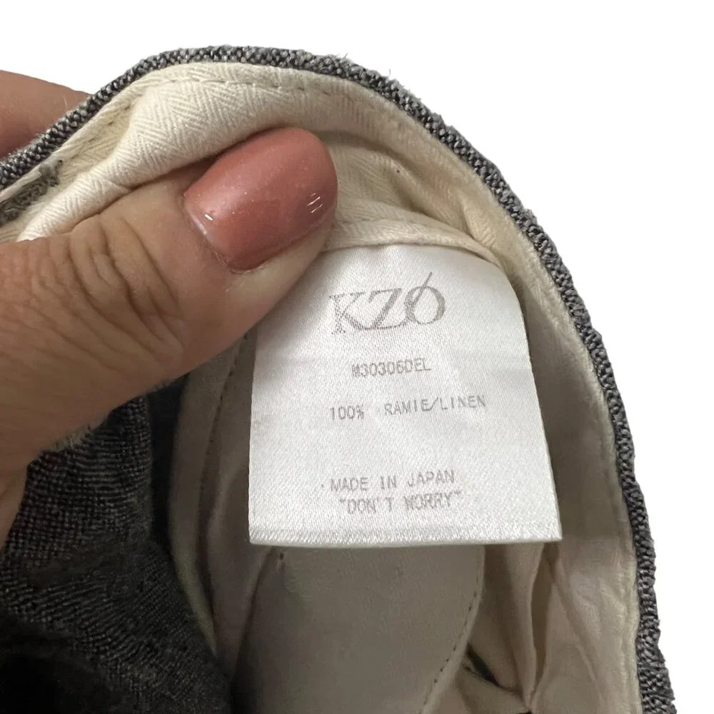 KZO Mens Gray Linen Straight Leg Made In Japan Modern Pants Size 32